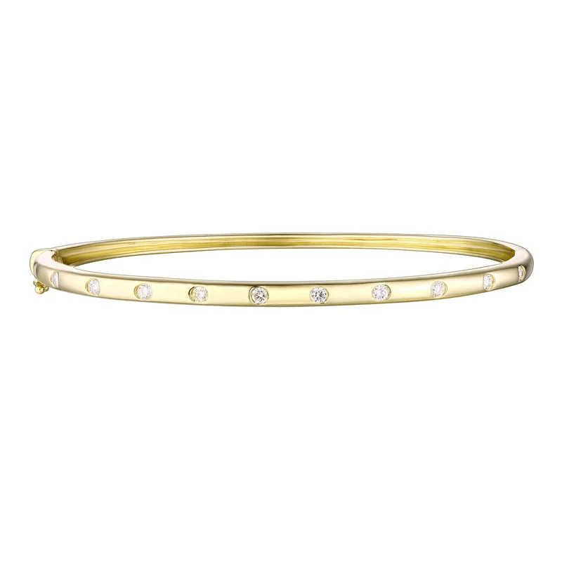 Personalized bangles for women with names-Diamond Inlay Bangle