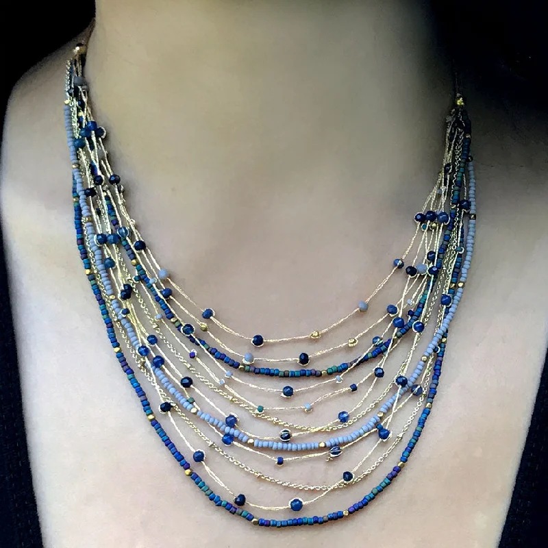 Custom-designed necklaces for women-Celebration Necklace - Blue, Thailand