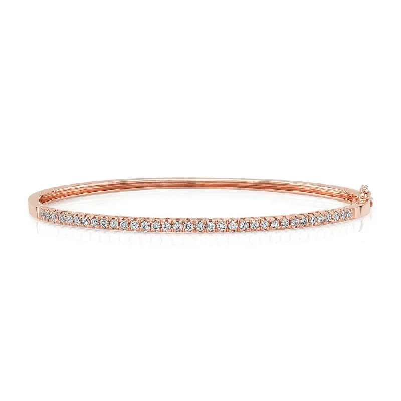 Beautiful pearl bangles for women-Uneek Holloway Stackable Diamond Bangle