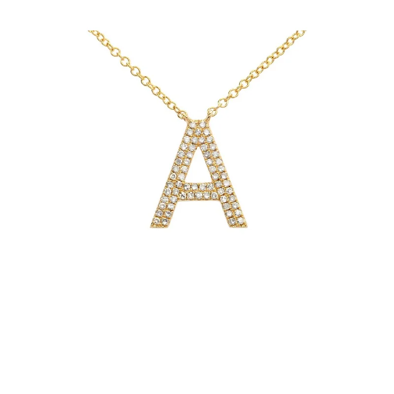 Custom-made necklaces with initials-Pave Initial 'A' Necklace