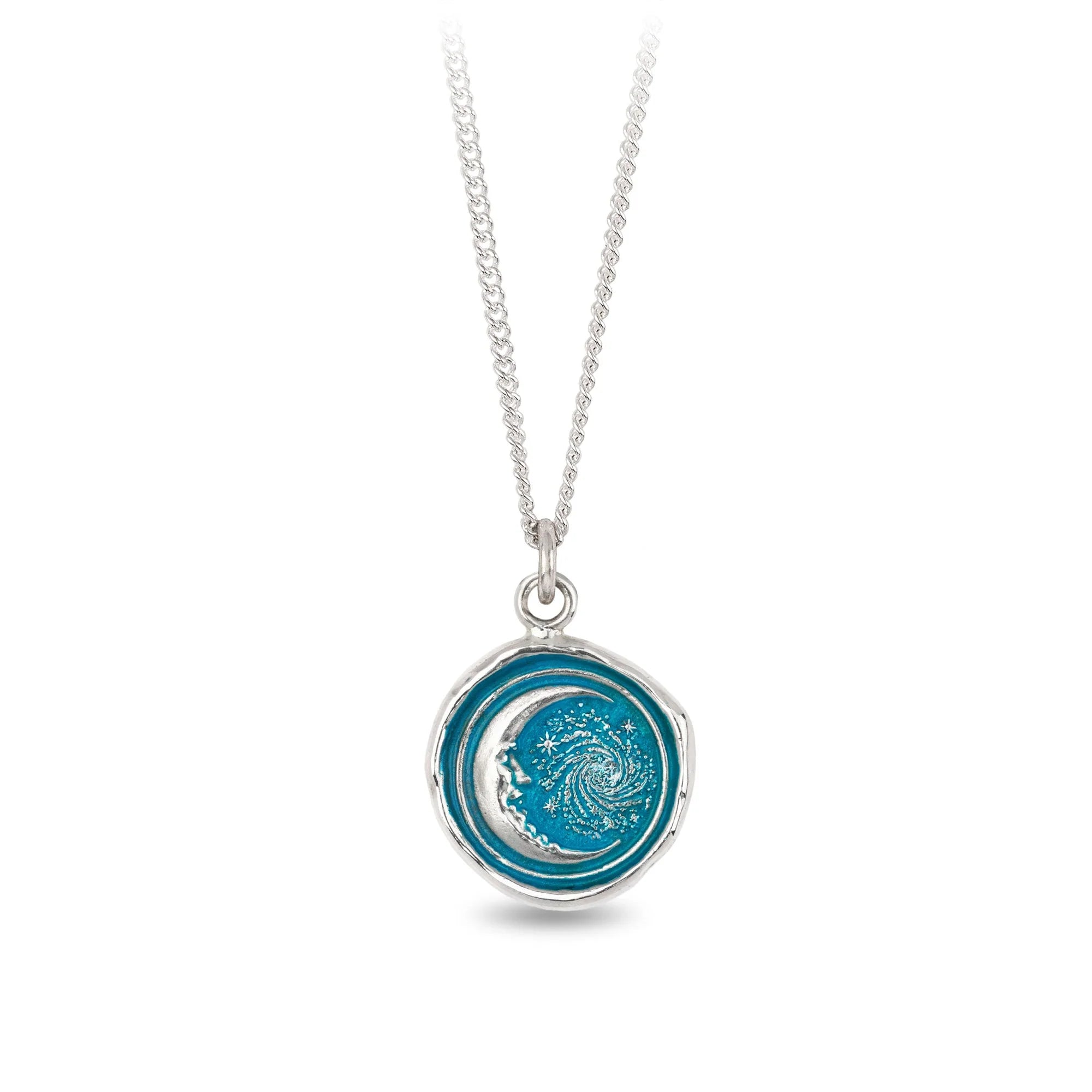 Simple and elegant gold necklaces for women-Trust The Universe Capri Blue True Colors Talisman Necklace