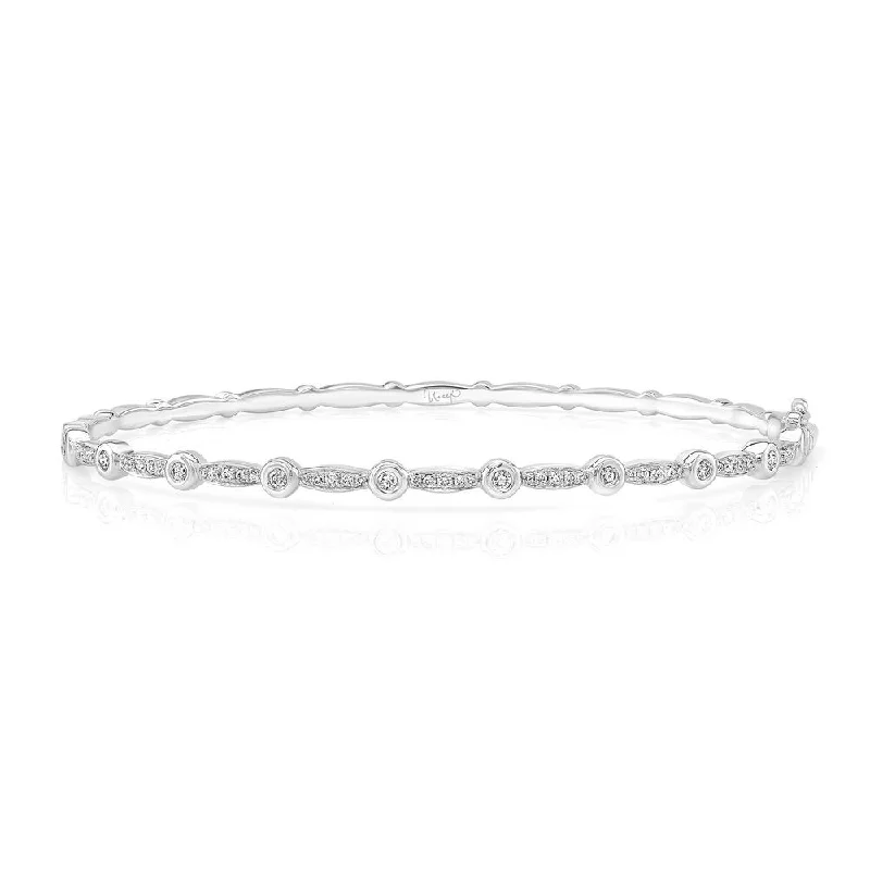 Women’s designer bangles with intricate details-Uneek Santa Monica Stackable Diamond Bangle