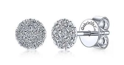 Chic earrings for women with crystals-14kt White Gold Diamond Stud Earrings