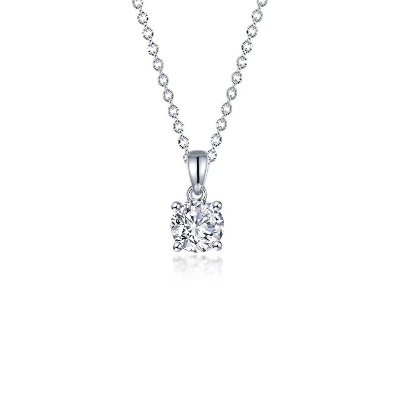 Stunning necklaces with tanzanite stones-Lafonn Simulated Diamond 1.00ct 4 Prong Solitaire Necklace N0305CLP