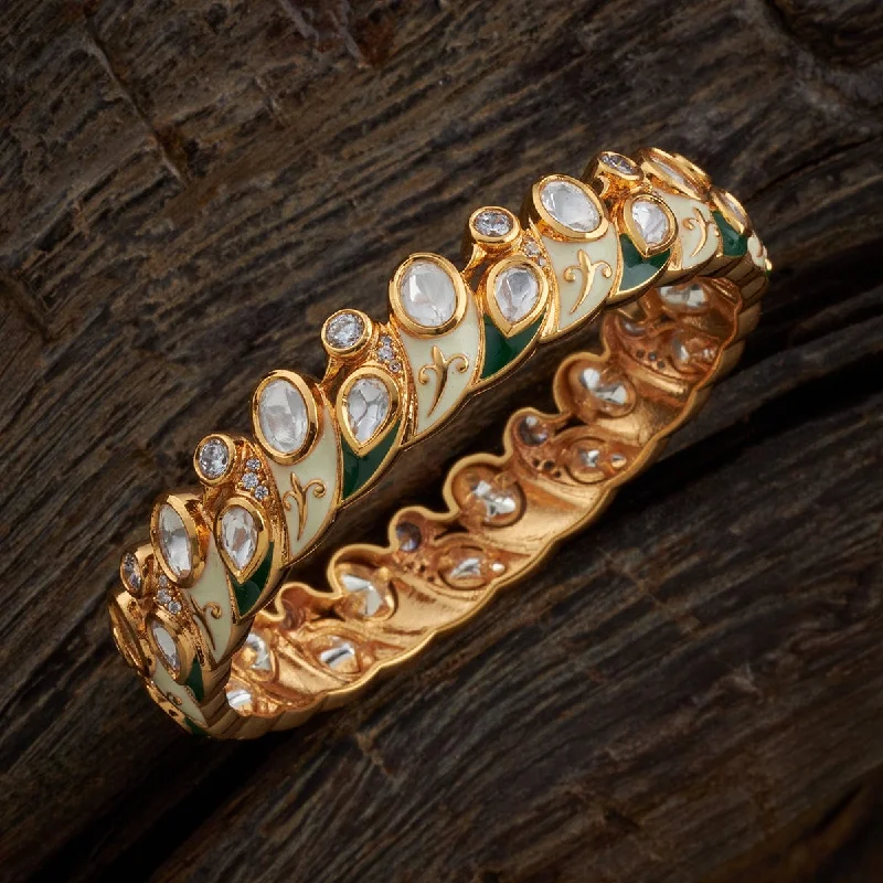 Custom bangles with birthstones for women-Kundan Bangle 158524