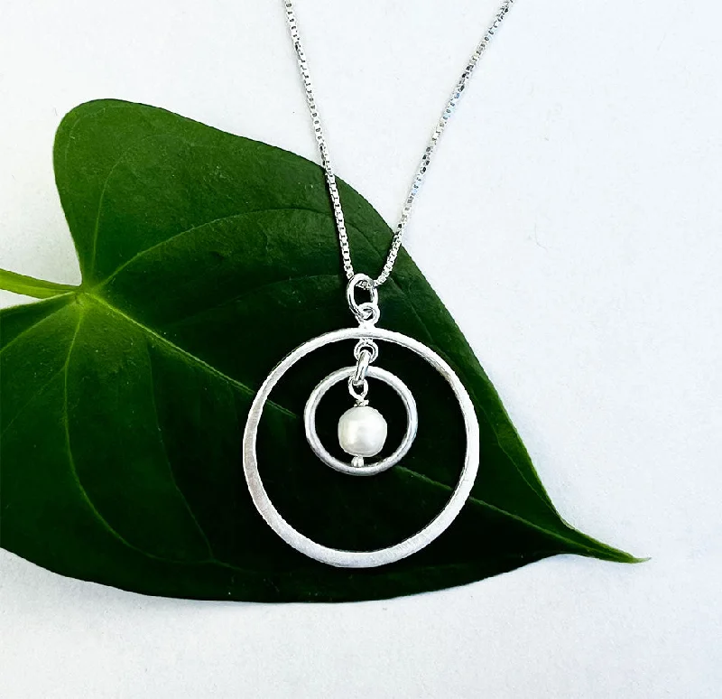 Women’s birthstone necklaces-In Orbit Necklace - Sterling Silver, Indonesia