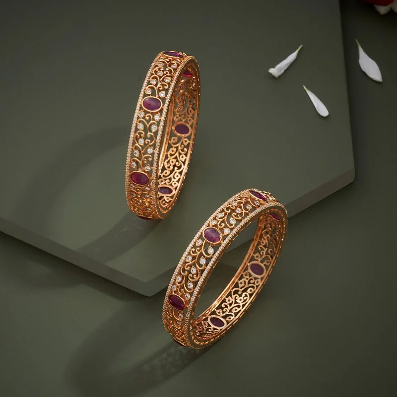 Stunning gemstone bangles with gold accents-Zircon Bangle 163906