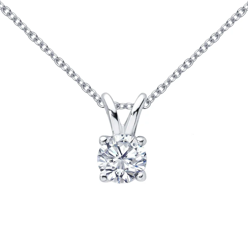 Stunning crystal necklaces for women-Lafonn Simulated Diamond 1.00ct Solitaire Necklace P2010CLP