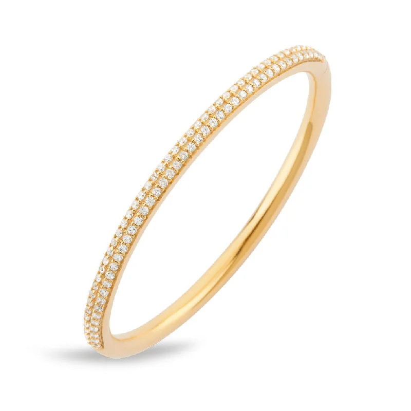 Women’s adjustable bangles for a perfect fit-D'avie 18K Gold Bangle w. 102 Diamonds