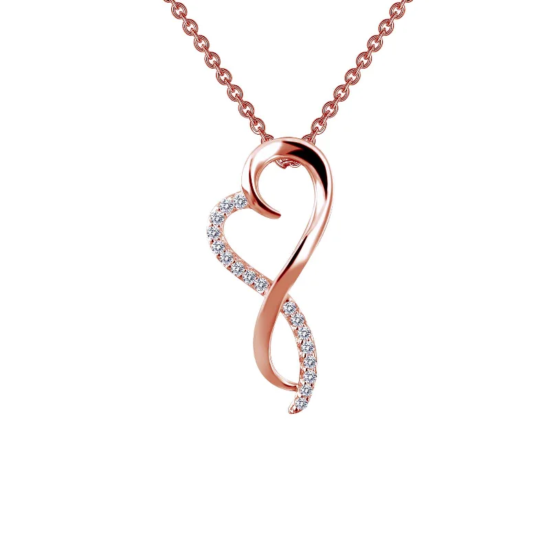 Elegant necklaces with ruby accents-Lafonn Simulated Diamond Infinity Heart Necklace P0151CLR