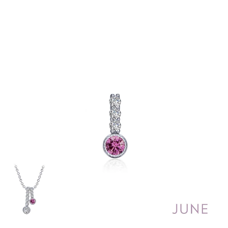 Personalized necklaces for women-Lafonn June Birthstone Simulated Diamond & Alexandrite Small Love Pendant BP002AXP