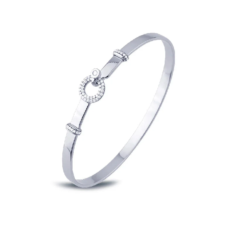 Women’s silver bracelets with gemstone charms-Matiné 18K Whitegold Bangle w. 59 Diamonds