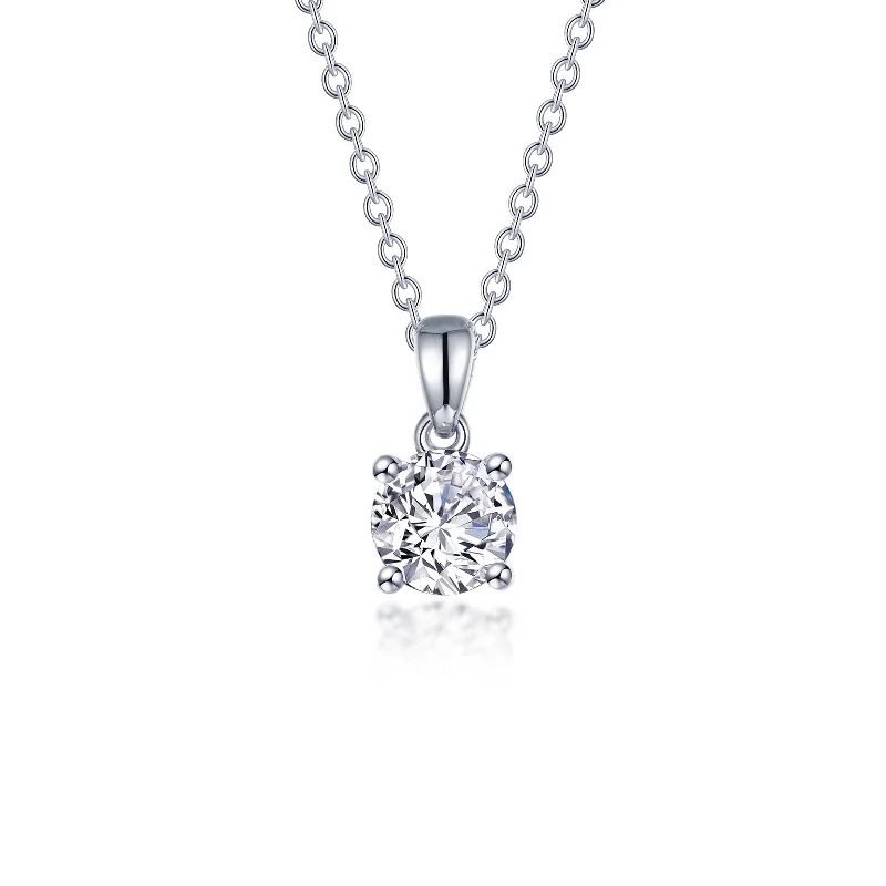 Elegant necklaces for women with blue gemstones-Lafonn Simulated Diamond 1.50ct 4 Prong Solitaire Necklace N0307CLP