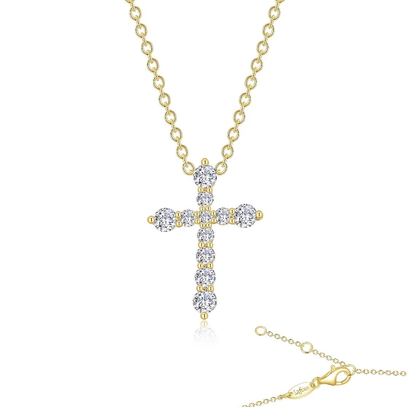 Elegant crystal necklaces for women-Lafonn Simulated Diamond 0.67cttw. Cross Pendant Necklace P0207CLG18