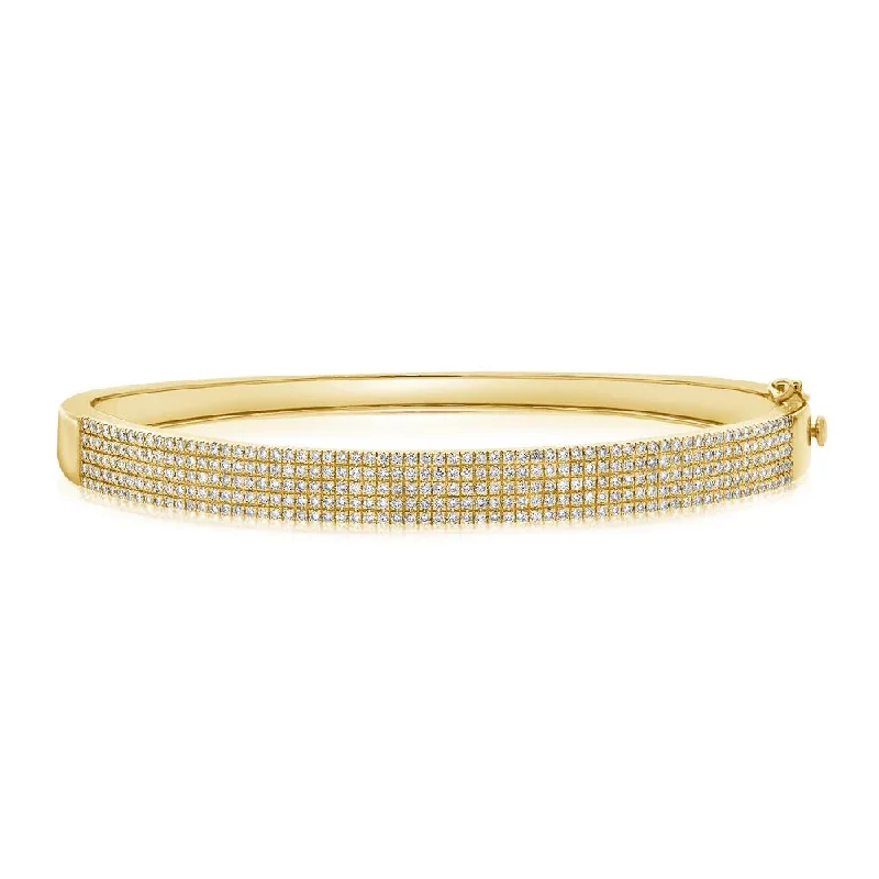 Affordable bracelets for women with crystals-5-Row Pave Bangle