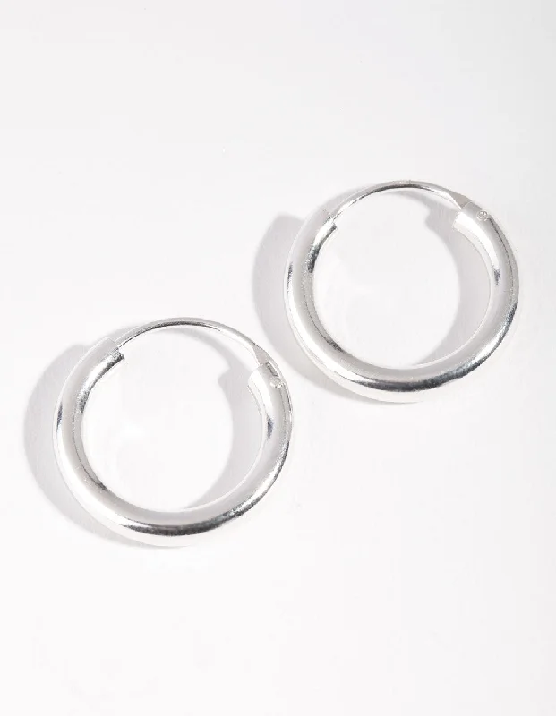 Simple silver drop earrings for women-Sterling Silver 18mm Chubby Hoop Earrings