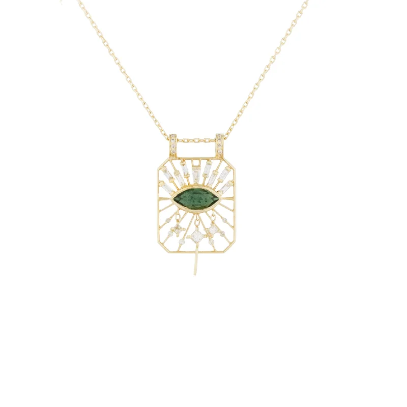 Personalized necklaces for women with names-Open Eye Green Tourmaline Necklace