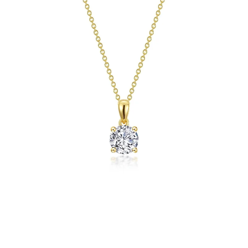 Women’s necklaces with pink diamonds-Lafonn Simulated Diamond 0.65ct 4 Prong Solitaire Necklace N0303CLG