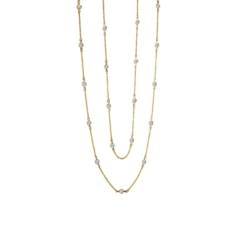 Women’s long chain necklaces-Lafonn Simulated Diamond Classic Station Necklace N0016CLG