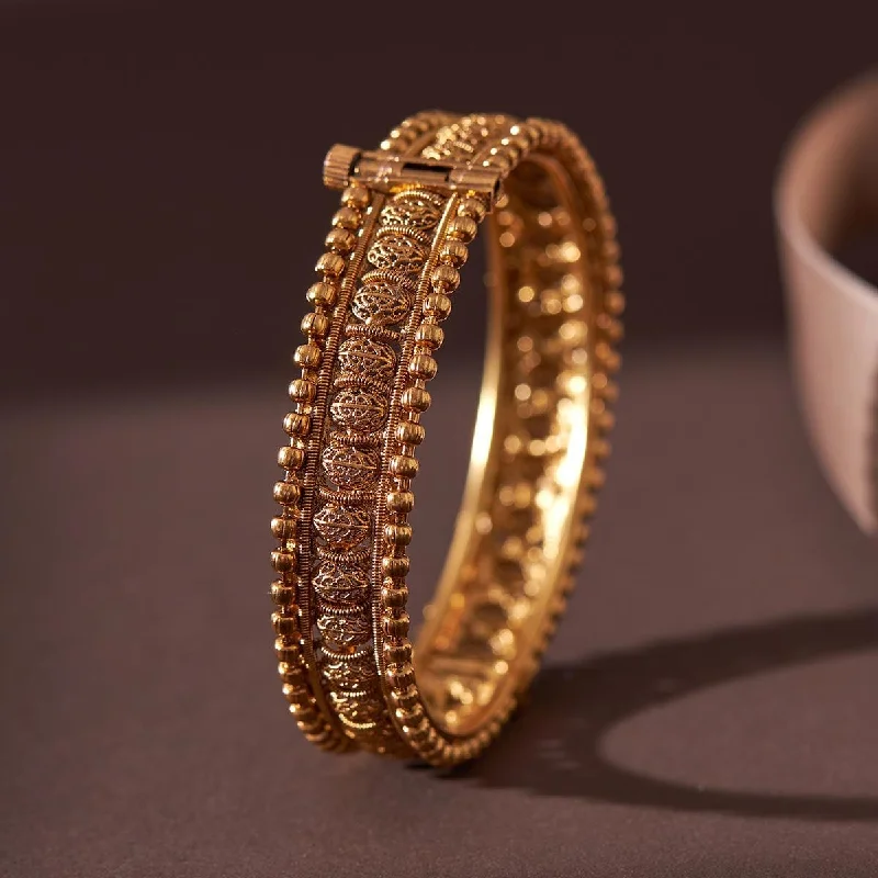 Simple gold bangles for women-Antique Bangle 137722