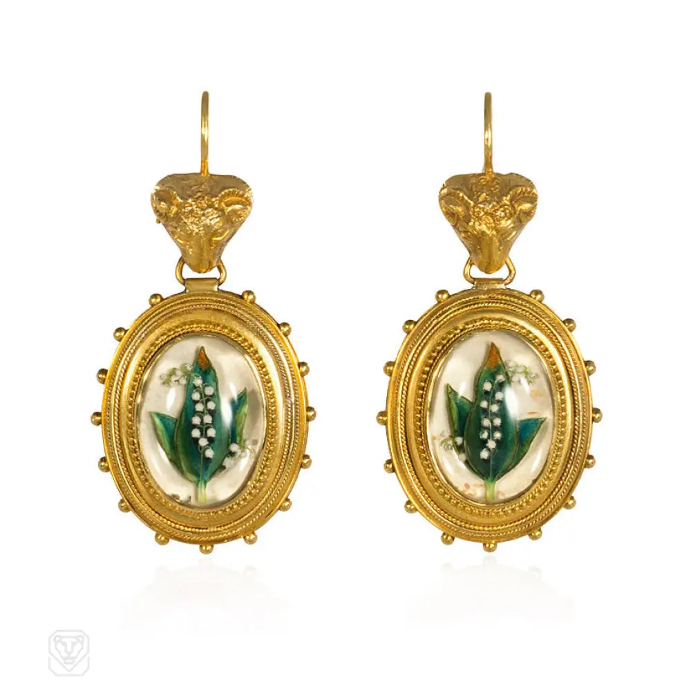 Unique gemstone earrings for women-Antique gold and Essex crystal earrings