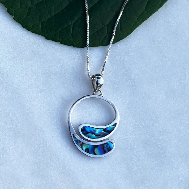 Stunning gold necklaces for women-Open Circle Abalone Necklace - Sterling Silver, Indonesia