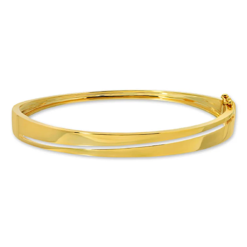 Classic silver bracelets for women-Gold Split Bangle