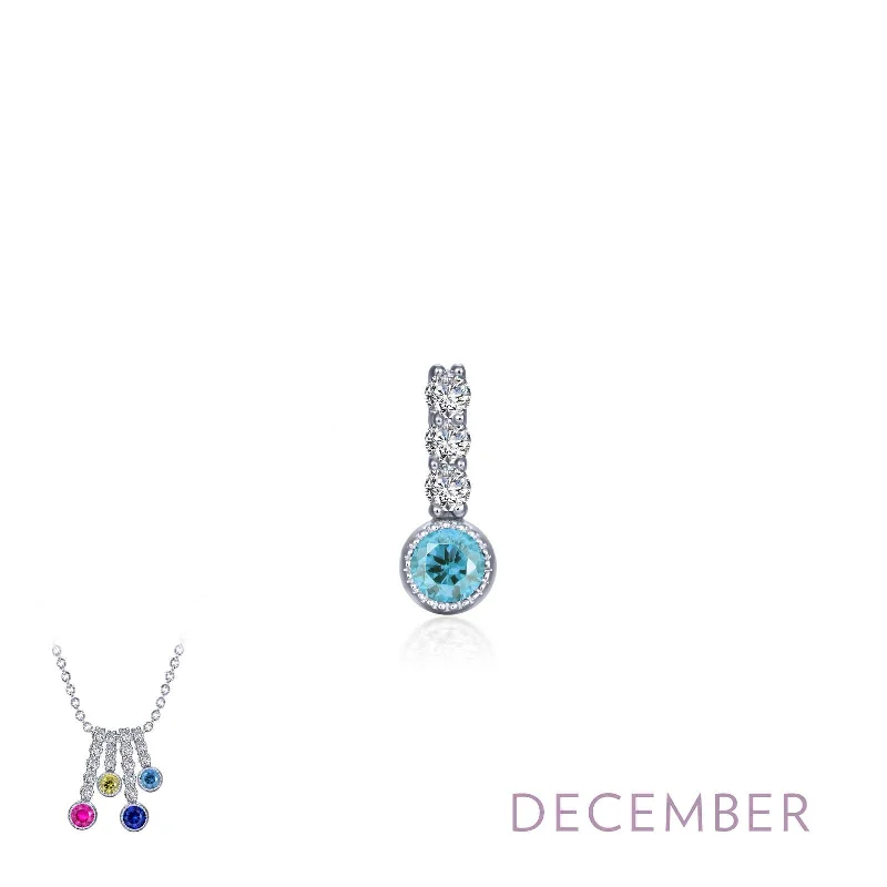 Women’s long necklaces with gemstone pendants-Lafonn December Birthstone Simulated Diamond & Blue Topaz Small Love Pendant BP002BTP