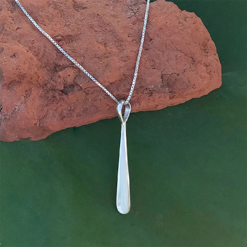 Stunning heart-shaped necklaces for women-Jiwa Necklace, Mother of Pearl - Sterling Silver, Indonesia