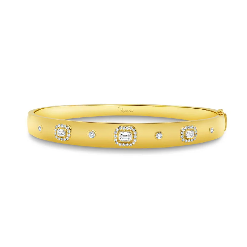 Stunning gemstone bangles with gold accents-Uneek Alexandria Collection Bezel Bangle