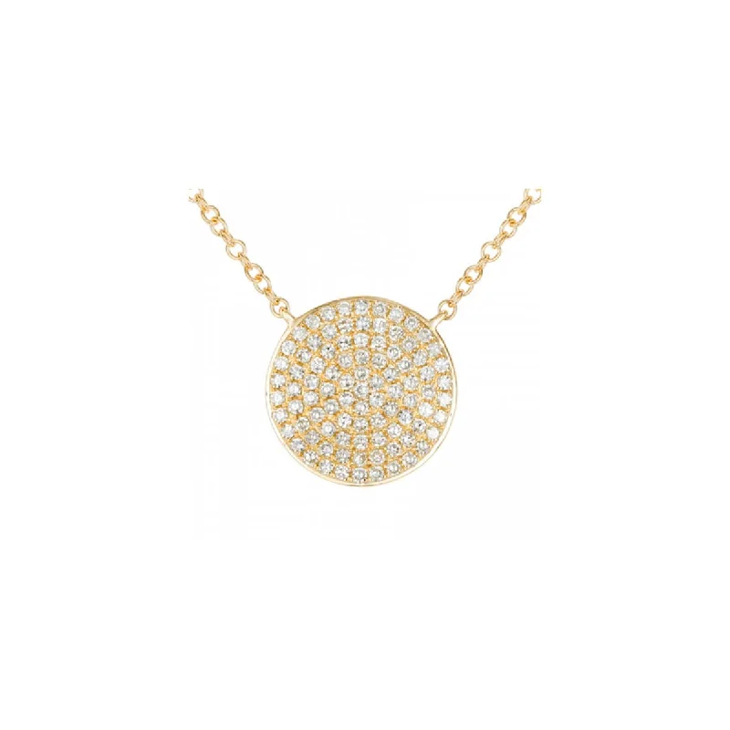 Fashionable necklaces with moonstone-Pave Disc Necklace