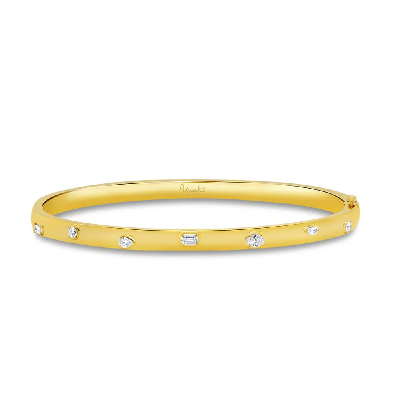 Affordable bangles for women with intricate designs-Uneek Alexandria Collection Bezel Bangle