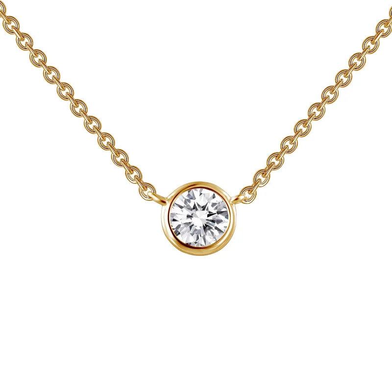 Timeless necklaces for women with diamonds-Lafonn Simulated Diamond 0.46ct Bezel Solitaire Necklace N0030CLG