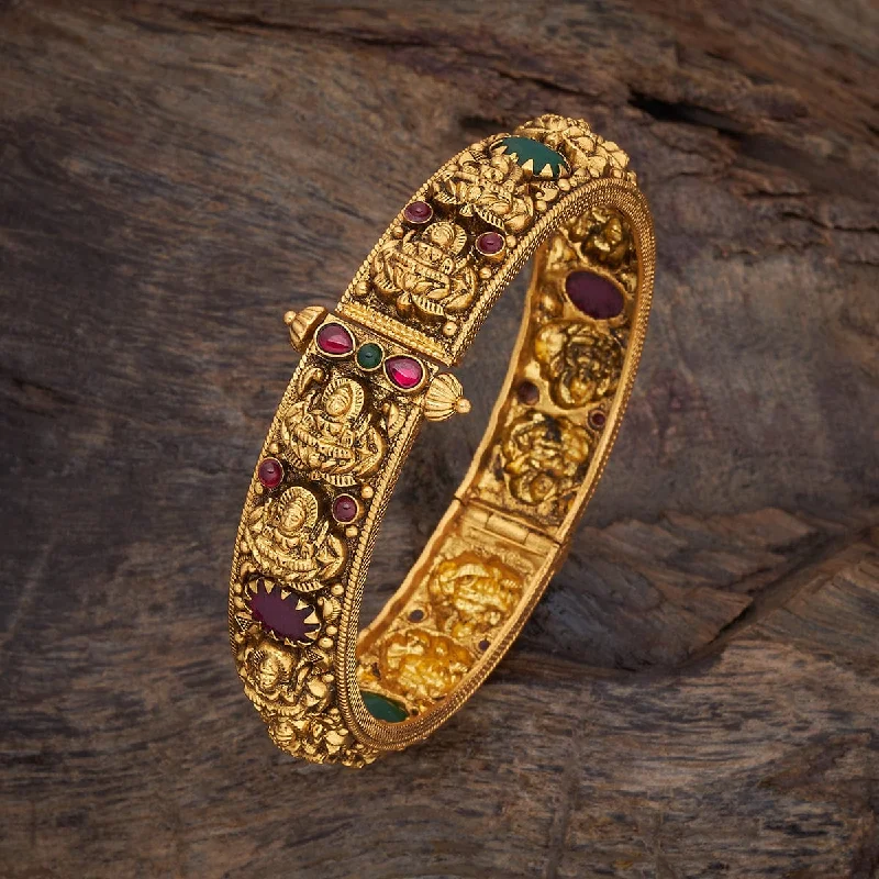 Luxury bracelets with precious gemstones-Silver Temple Bangle 177370