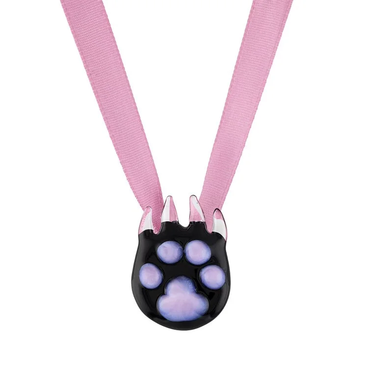 Affordable gold necklaces for women-Purrfect Paw Noir