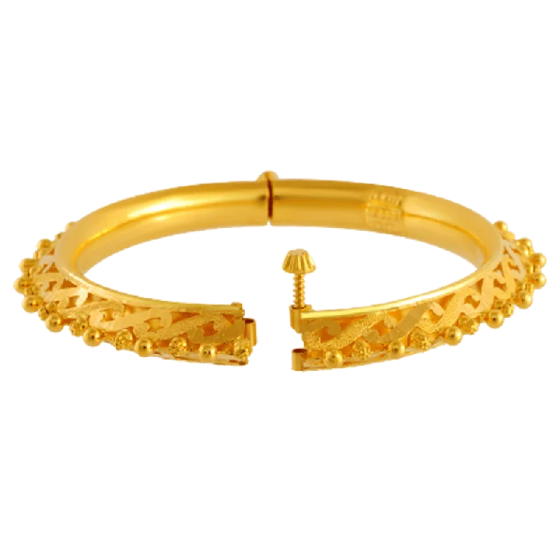 Women’s bracelets with intricate patterns-22KT Yellow Gold Bangle For Women