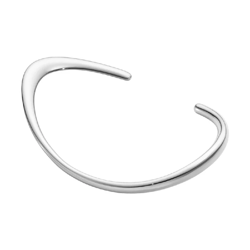 Stunning sterling silver bangles for women-Offspring Slim Silver Bangle