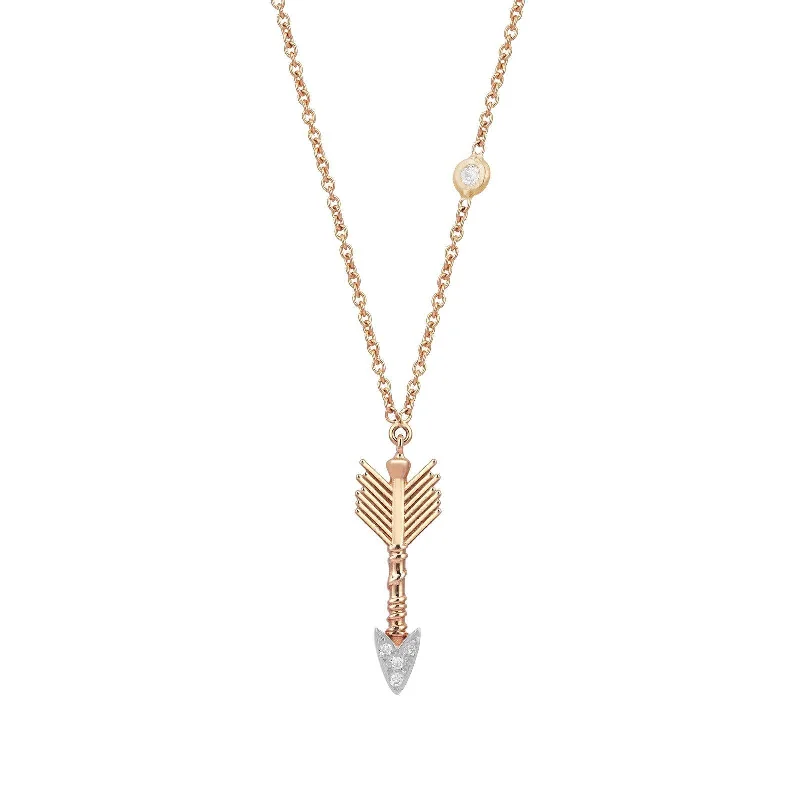 Beautiful diamond necklaces for women-Solitaire Arrow Necklace