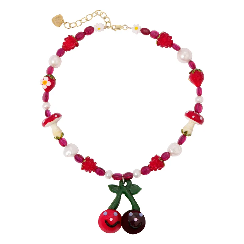 Custom-designed necklaces for women-Berry Cherry