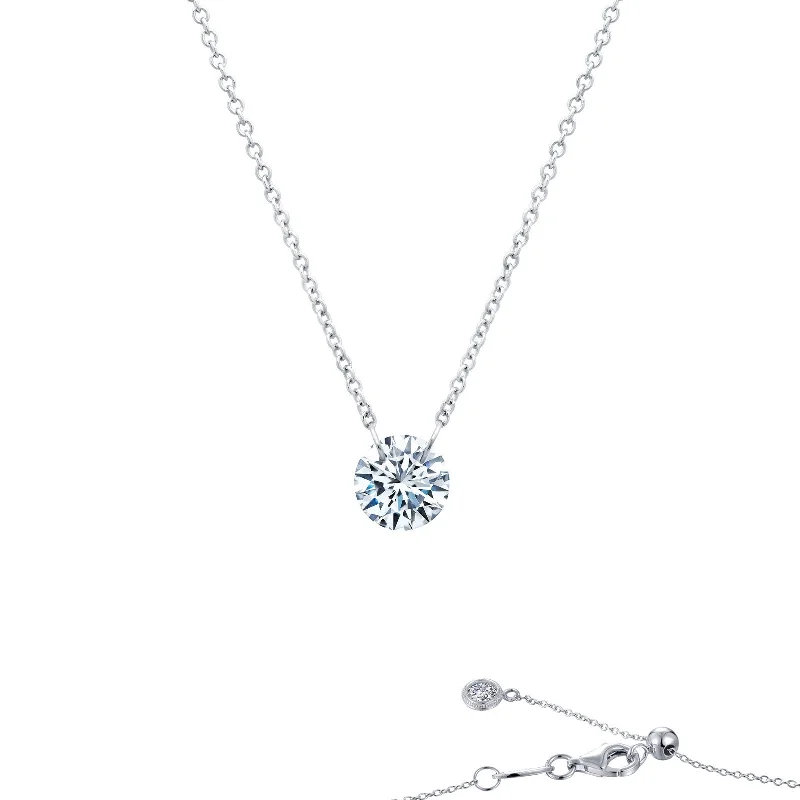 Stylish pendant necklaces for women-Lafonn Simulated Diamond 1.00ct Frameless Solitaire Necklace N0090CLP