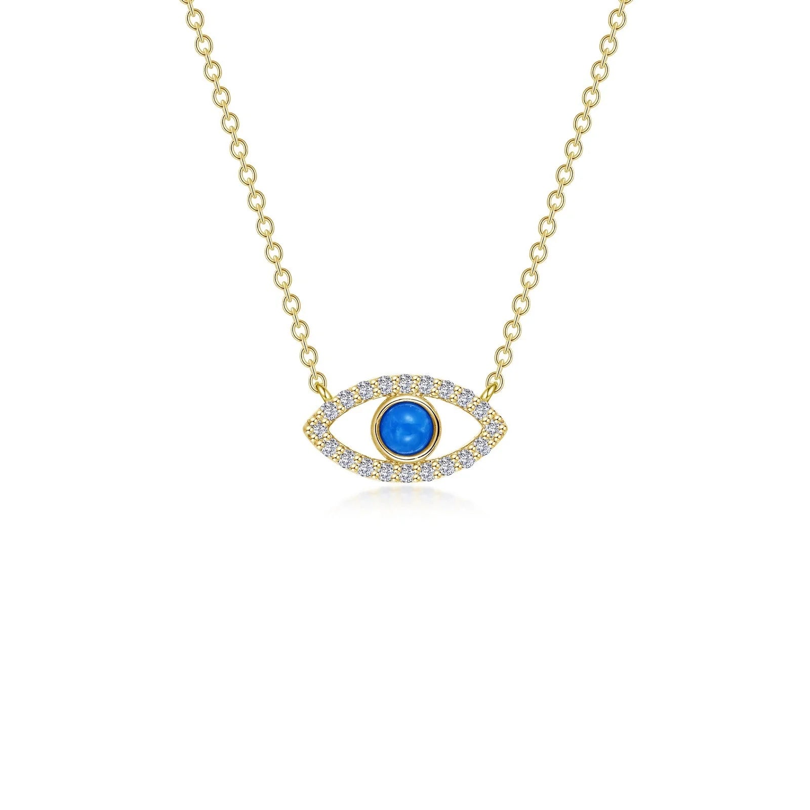 Luxury diamond necklaces for women-Lafonn Reconstituted Turquoise Evil Eye Necklace N0341TQG20