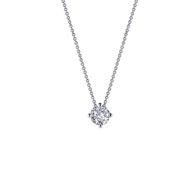 Beautiful diamond necklaces for women-Lafonn Simulated Diamond 0.65ct East West Prong Solitaire Necklace N0152CLP