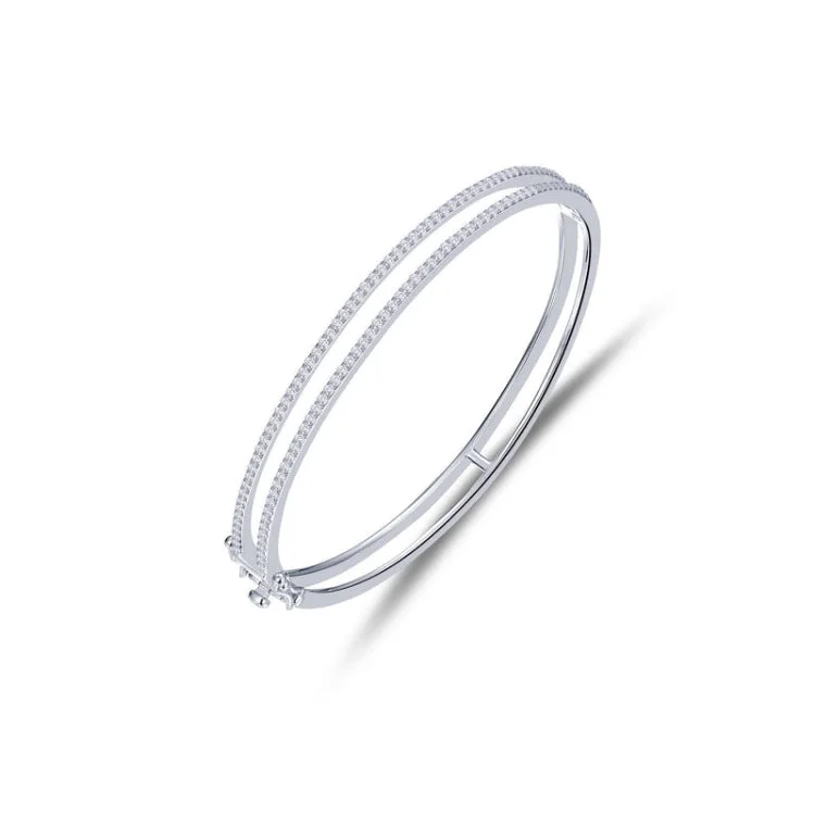 Trendy silver bracelets for women-Classic Hinged Bangle