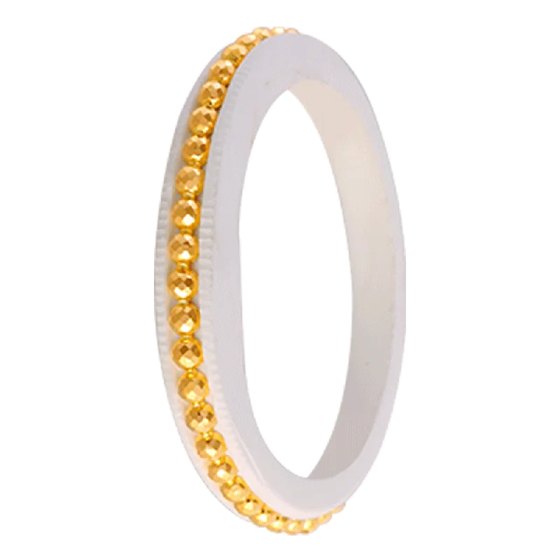 Trendy beaded bracelets for women-22KT Yellow Gold Sankha Bangle For Women