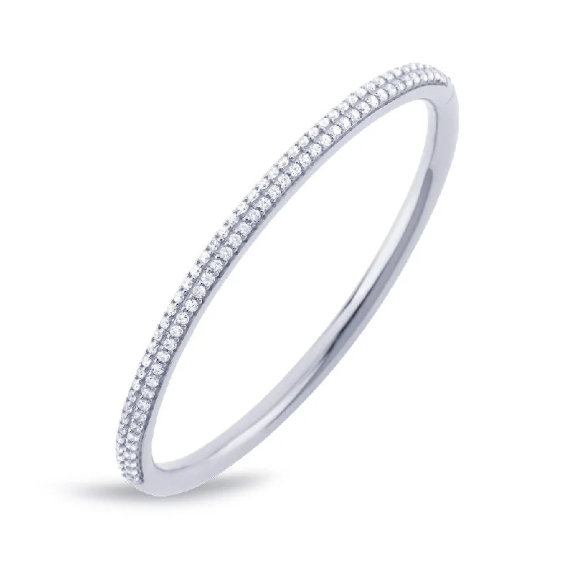 Beautiful pearl bangles for women-D'avie 18K Whitegold Bangle w. 102 Diamonds