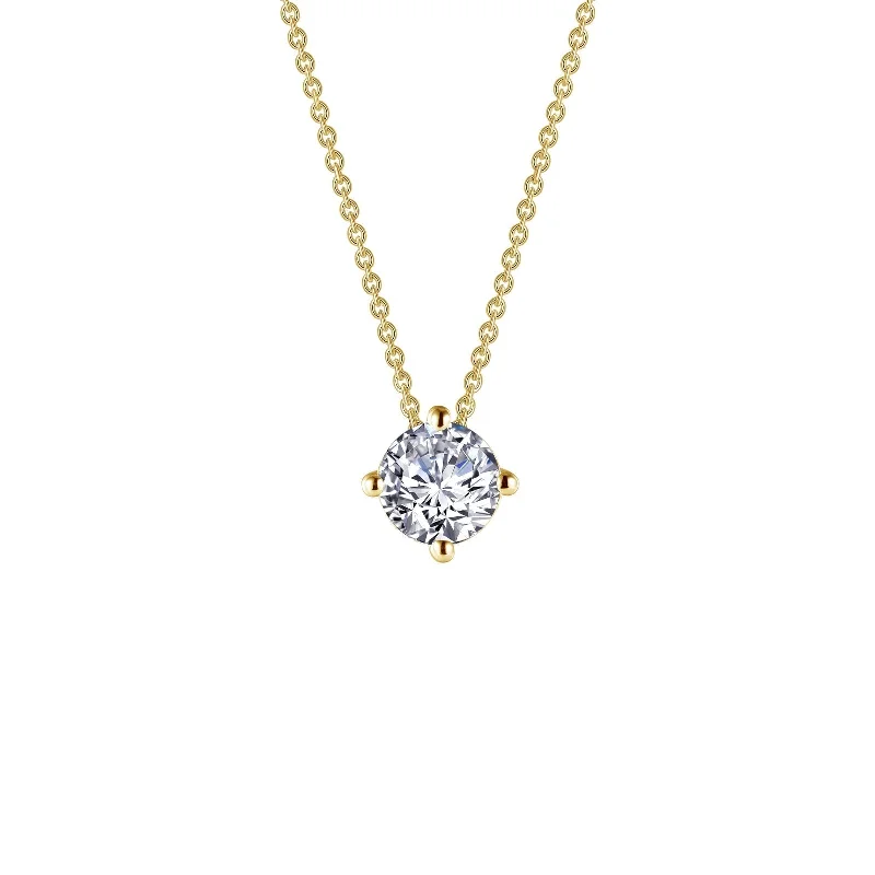 Trendy necklaces with colored stones-Lafonn Simulated Diamond 1.50ct East West Prong Solitaire Necklace N0175CLG