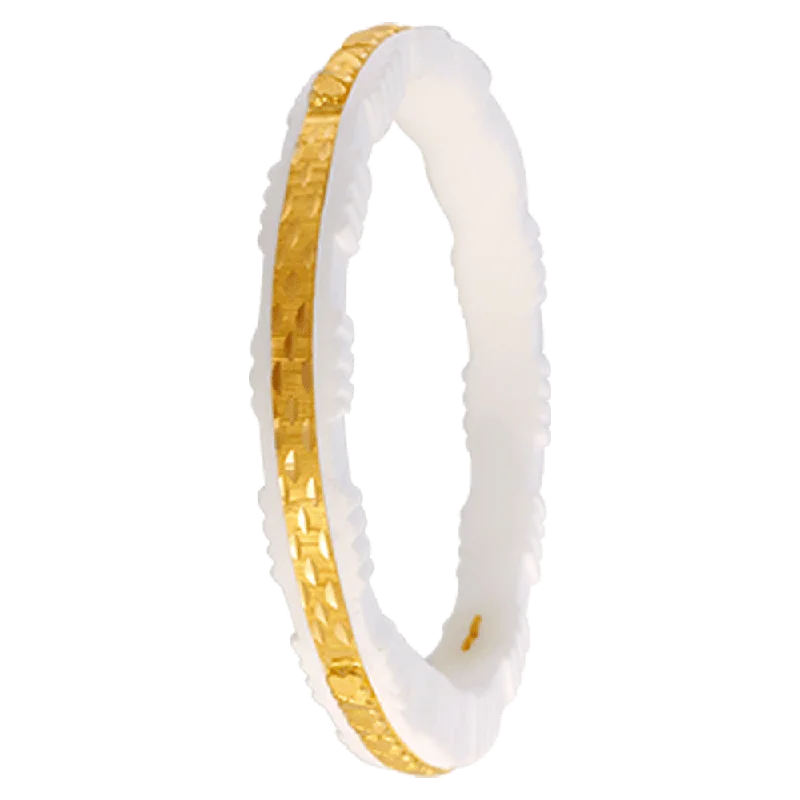 Unique design bangles for women-22KT Yellow Gold Sankha Bangle For Women