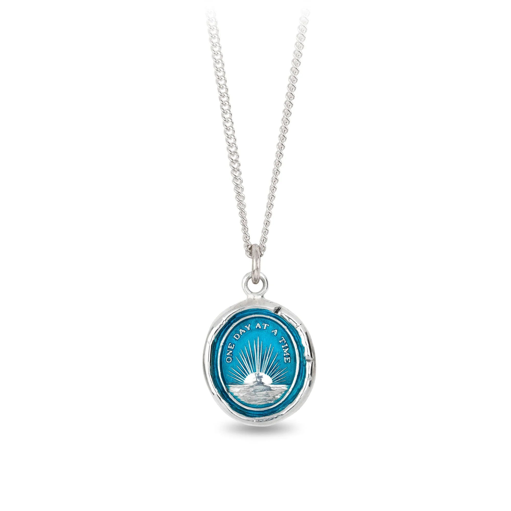 Women’s necklaces with filigree details-One Day at a Time Capri Blue True Colors Talisman Necklace