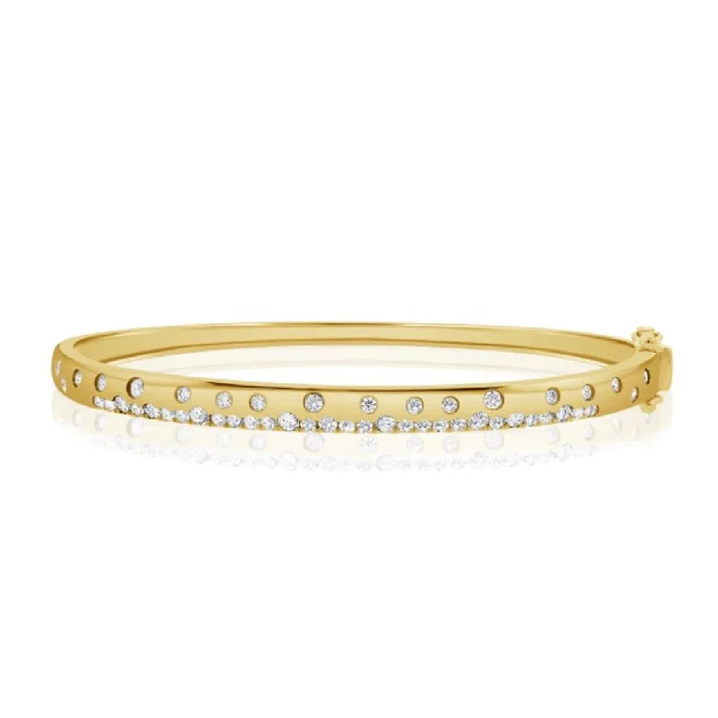 Fashionable bangles with crystal accents-Diamond Confetti Slim Bangle