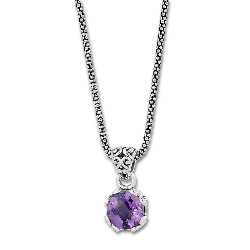 Timeless gold necklaces for women-Samuel B. Amethyst Birthstone Glow Necklace - February